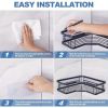 Shower Car -3-Piece Set, With Soap Holder and Hook, Rust Resistant Stainless Steel Bathroom Shower Car, Non Drilled Wall Mount Bracket, Corner Shower