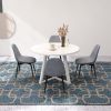 Evatt 5-Piece Round Dining Set, Trestle Round Table with 4 Stylish Chairs, Gray