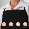 Black Aprons Bulk  12 Pack Commercial Chef Bib Apron for Kitchen and Restaurant Cooking without Pockets Unisex Women and Men Adult