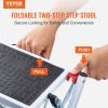 VEVOR Step Ladder 2-Step 330lbs Capacity, Ergonomic Folding Steel Step Stool with Wide Anti-Slip Pedal, Sturdy Step Stool for Adults Toddlers