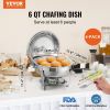 VEVOR Chafing Dish Buffet Set, 6 Qt 4 Pack, Stainless Steel Chafer with Full Size Pan