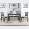 5 Piece Modern Dining Set, Rectangular Wooden Dining Table with 4 Upholstered Chairs for Kitchen, Dining Room, Gray