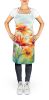 Gerbera Daisies in Watercolor Apron Cooking Kitchen Server Baking Crafts Gardening for Adult Women Men, Unisex, Large, Multicolor